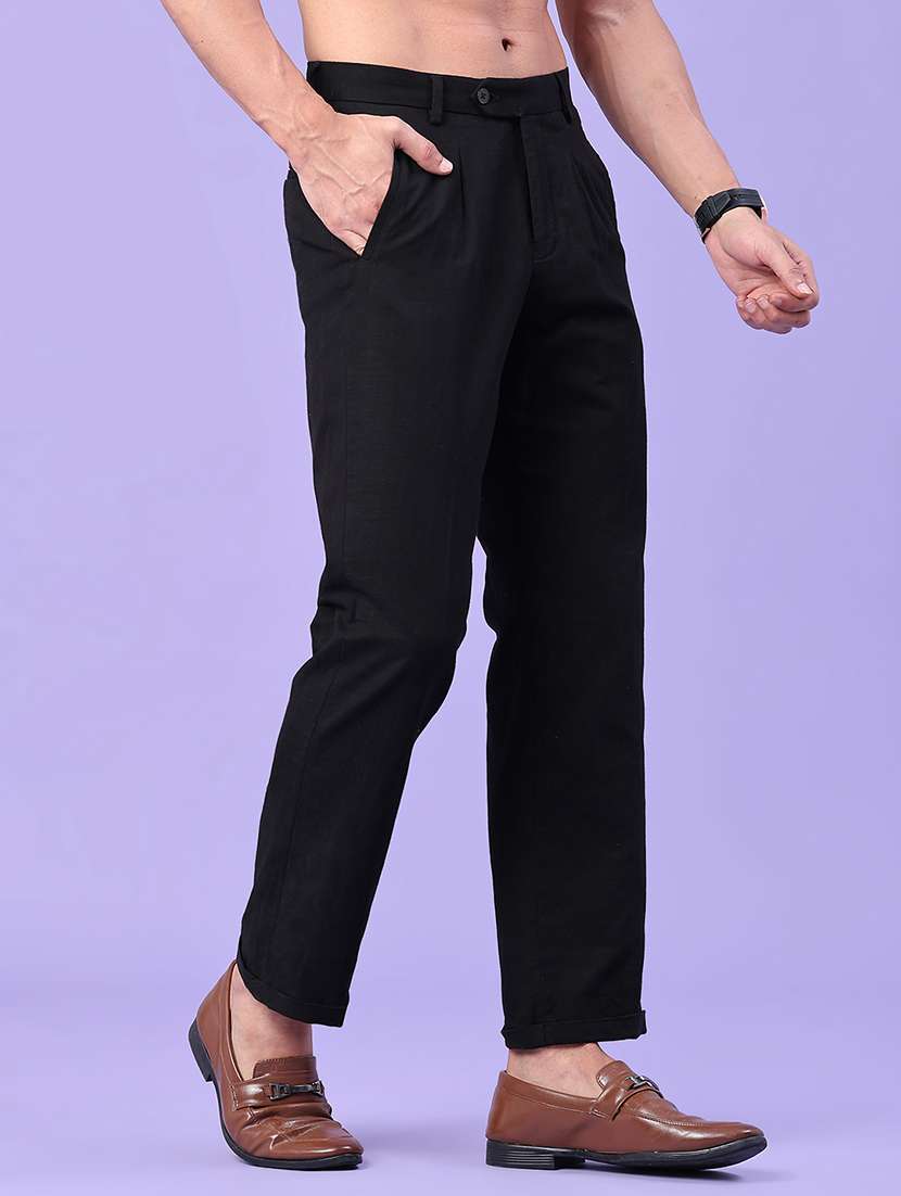 men solid mid rise regular fit chinos - 22289883 -  Standard Image - 2