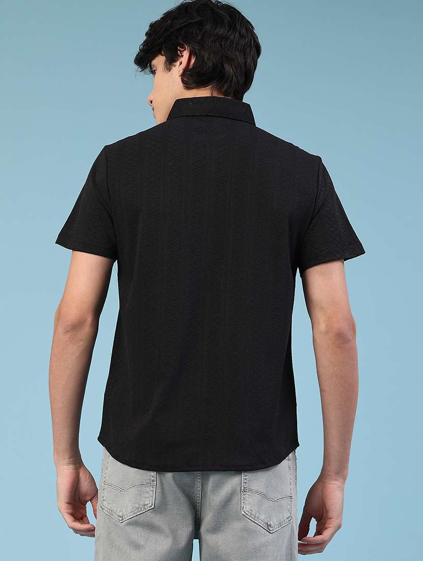 black polyester casual shirt - 22289895 -  Standard Image - 2