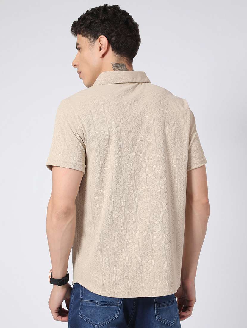 beige polyester casual shirt - 22289897 -  Standard Image - 2