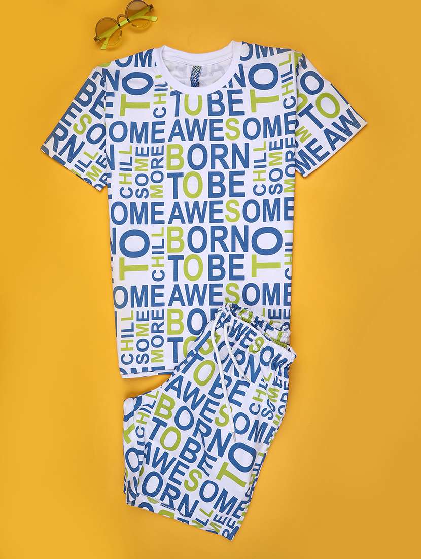 boys typography short sleeve co-ord set