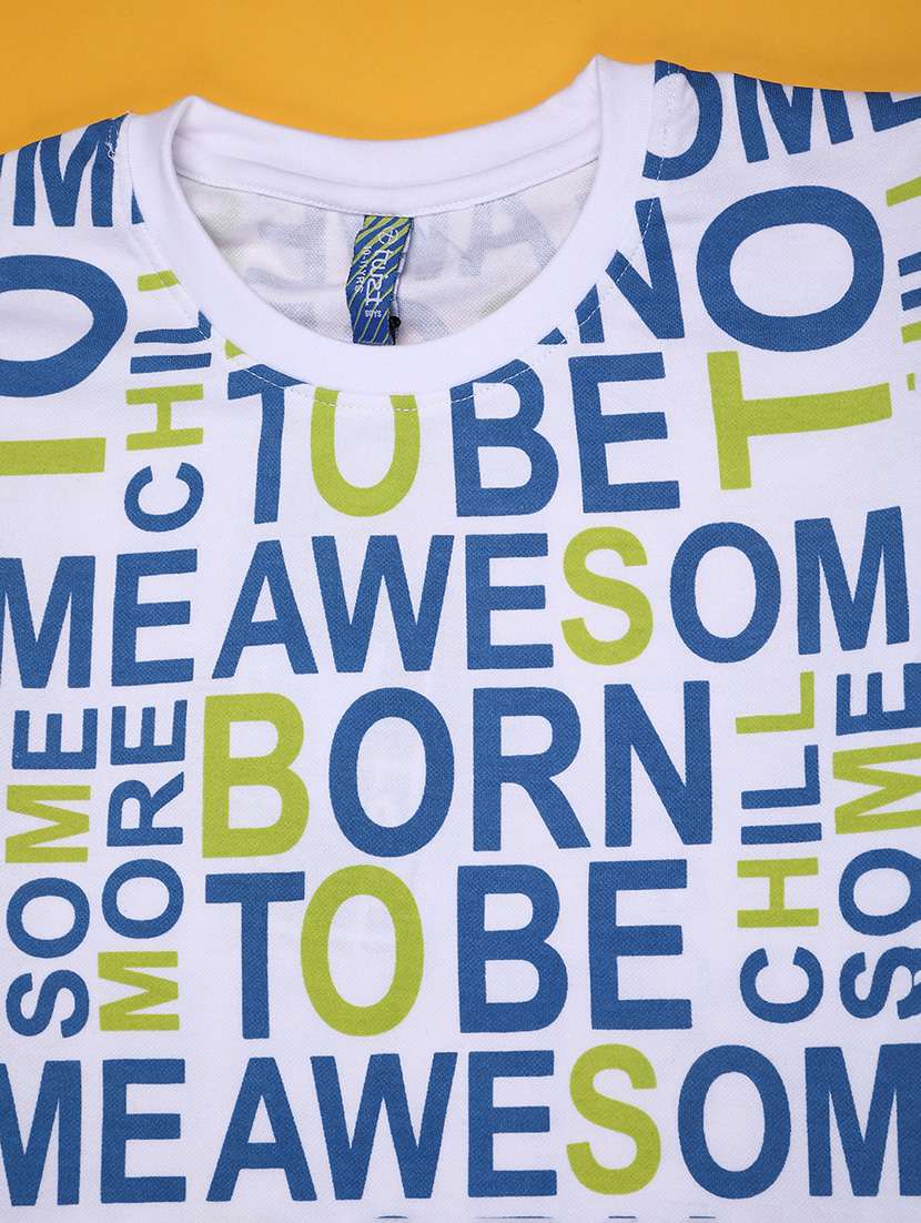boys typography short sleeve co-ord set - 22289922 -  Standard Image - 2