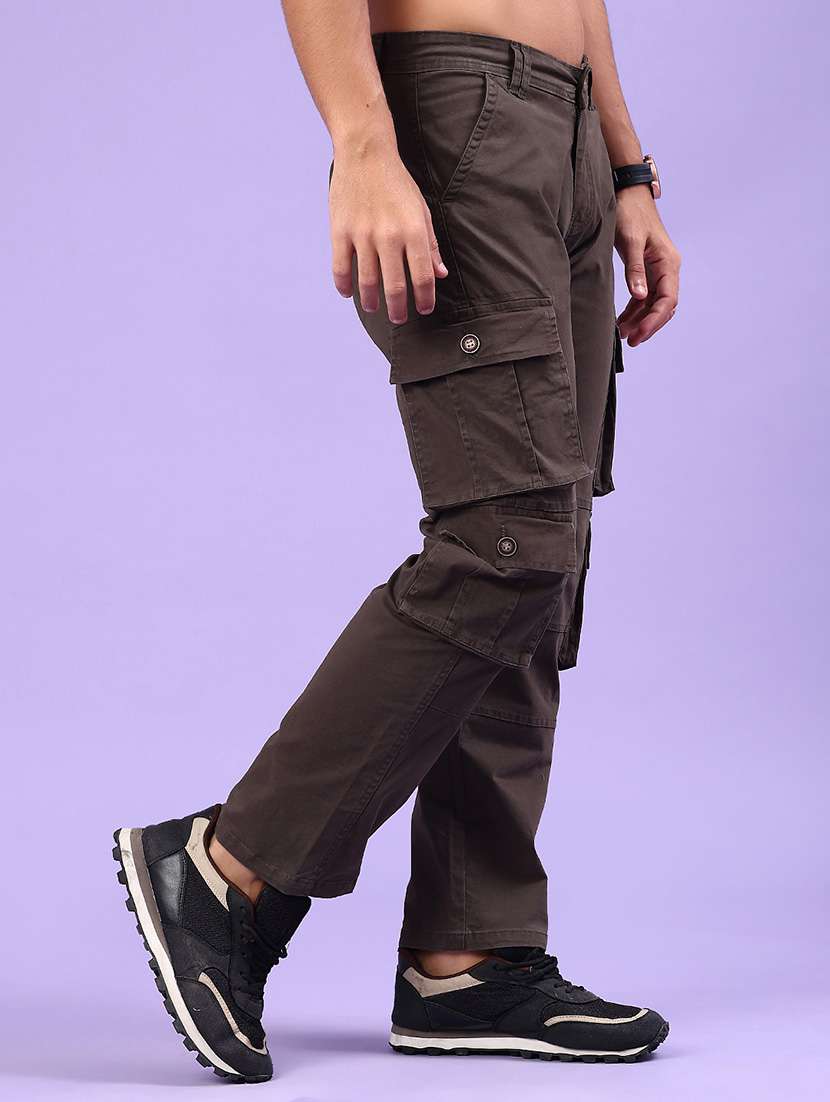 men solid mid rise regular fit cargo  - 22289970 -  Standard Image - 2