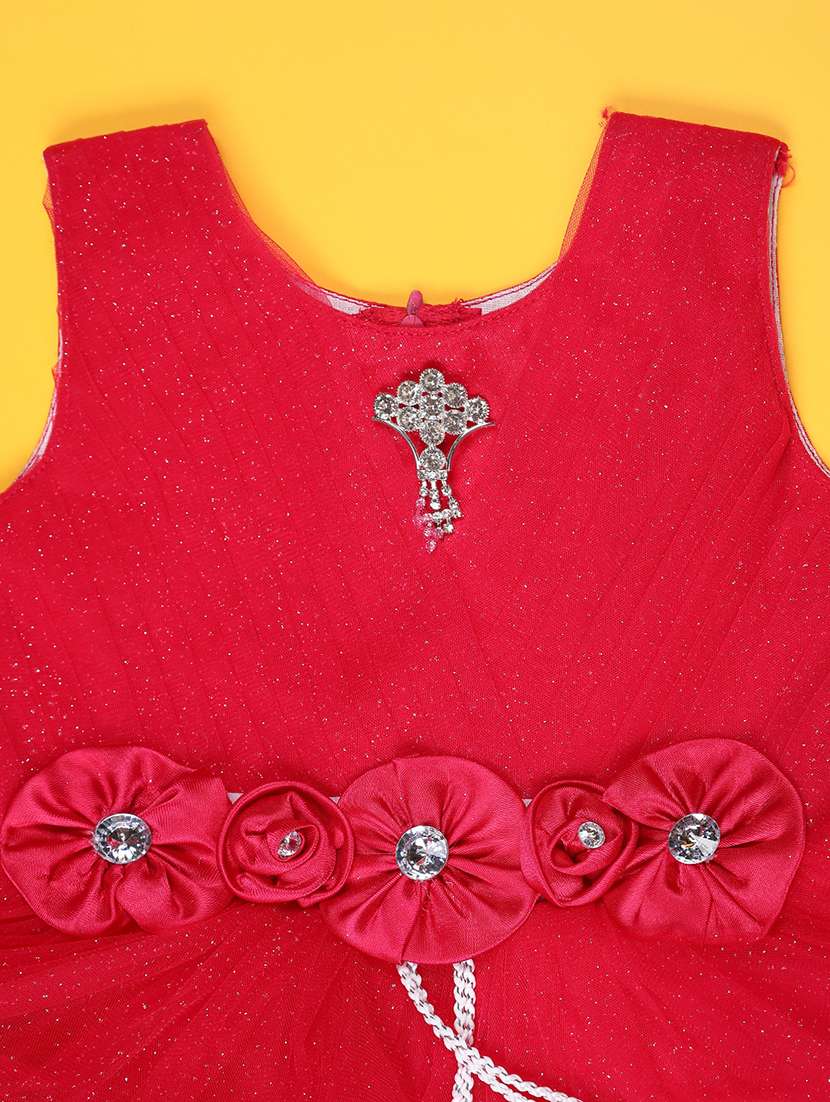 red cotton fit & flare dress - 22290031 -  Standard Image - 2