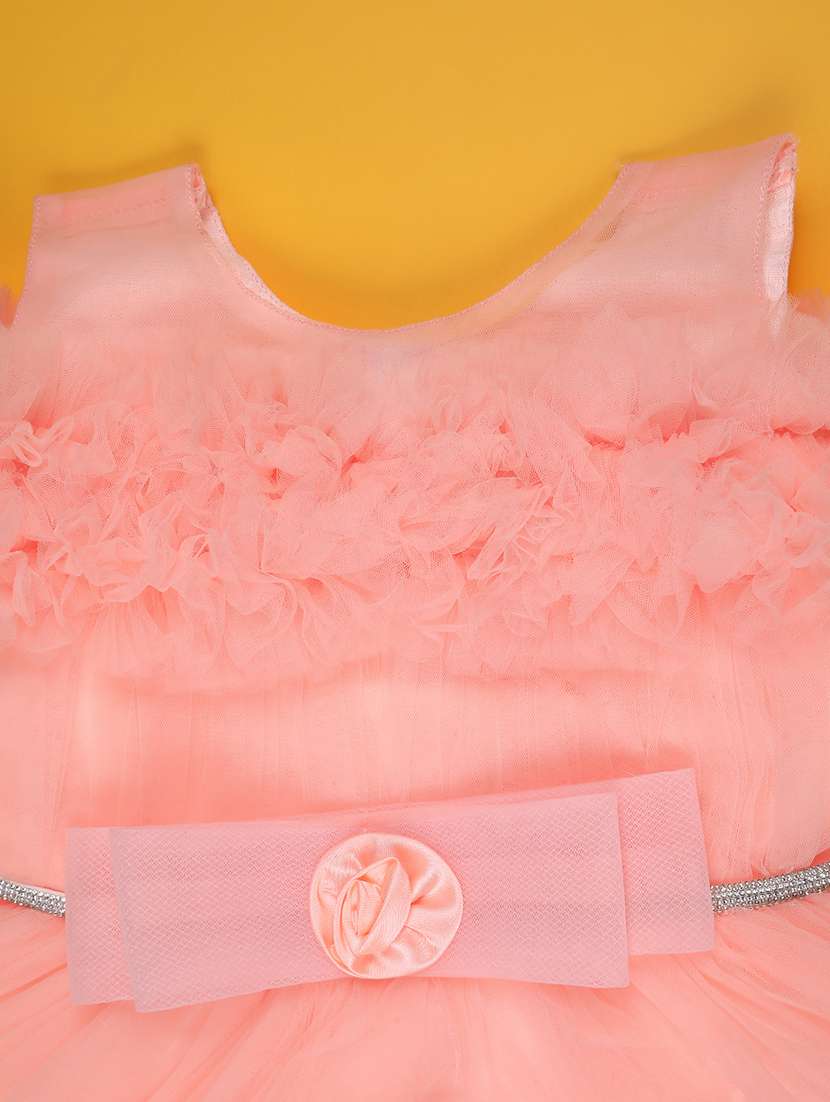 peach cotton fit & flare dress - 22290032 -  Standard Image - 2