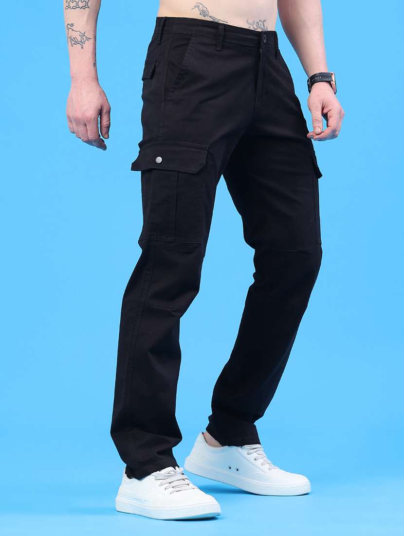men solid mid rise regular fit cargo  - 22290166 -  Standard Image - 2