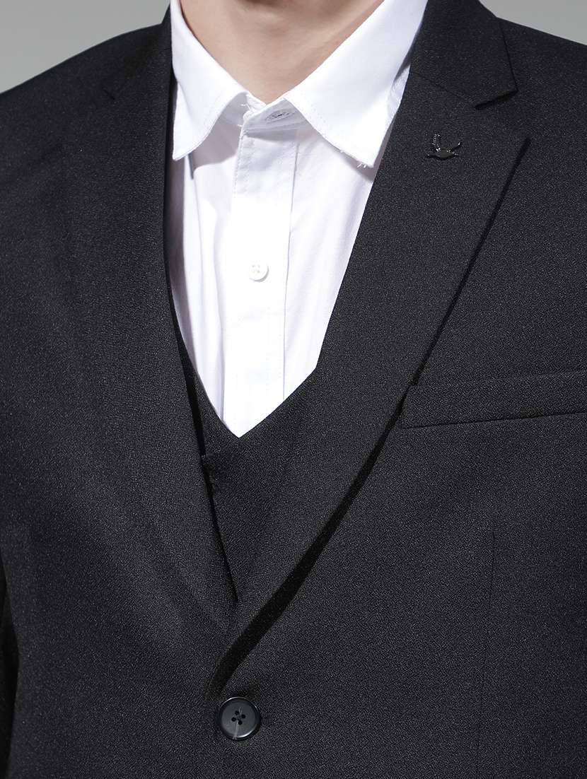 men solid lapel collar 3-piece suit set - 22290478 -  Standard Image - 7