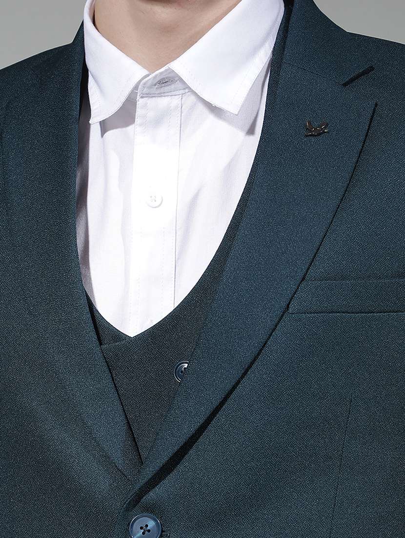 men solid lapel collar 3-piece suit set - 22290479 -  Standard Image - 7