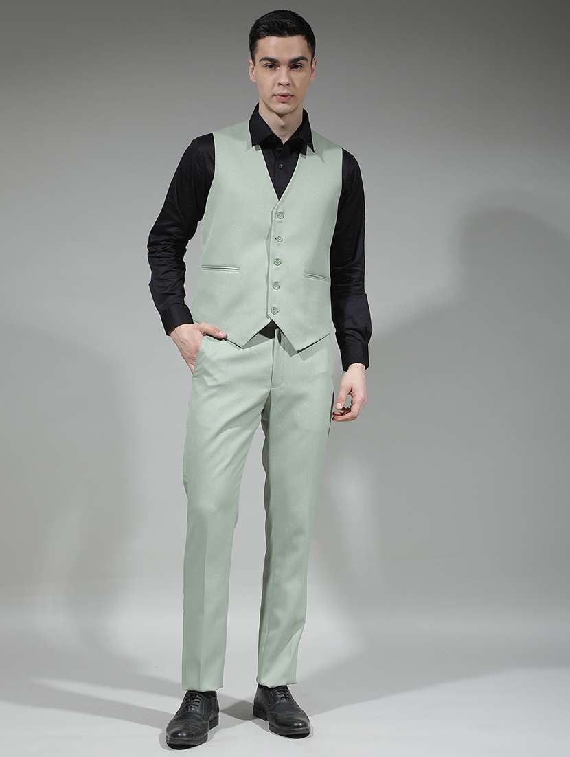 men solid lapel collar 3-piece suit set - 22290481 -  Standard Image - 2