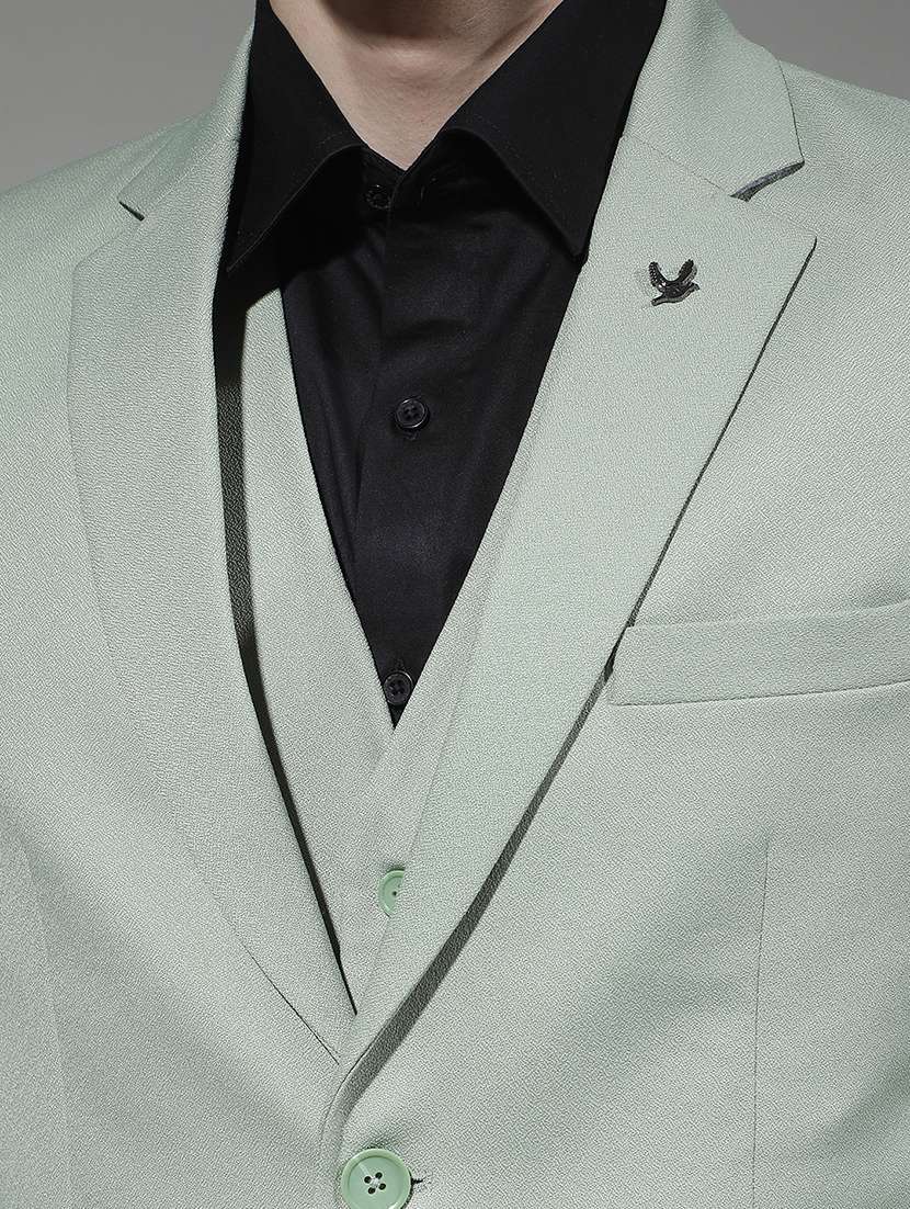 men solid lapel collar 3-piece suit set - 22290481 -  Standard Image - 7
