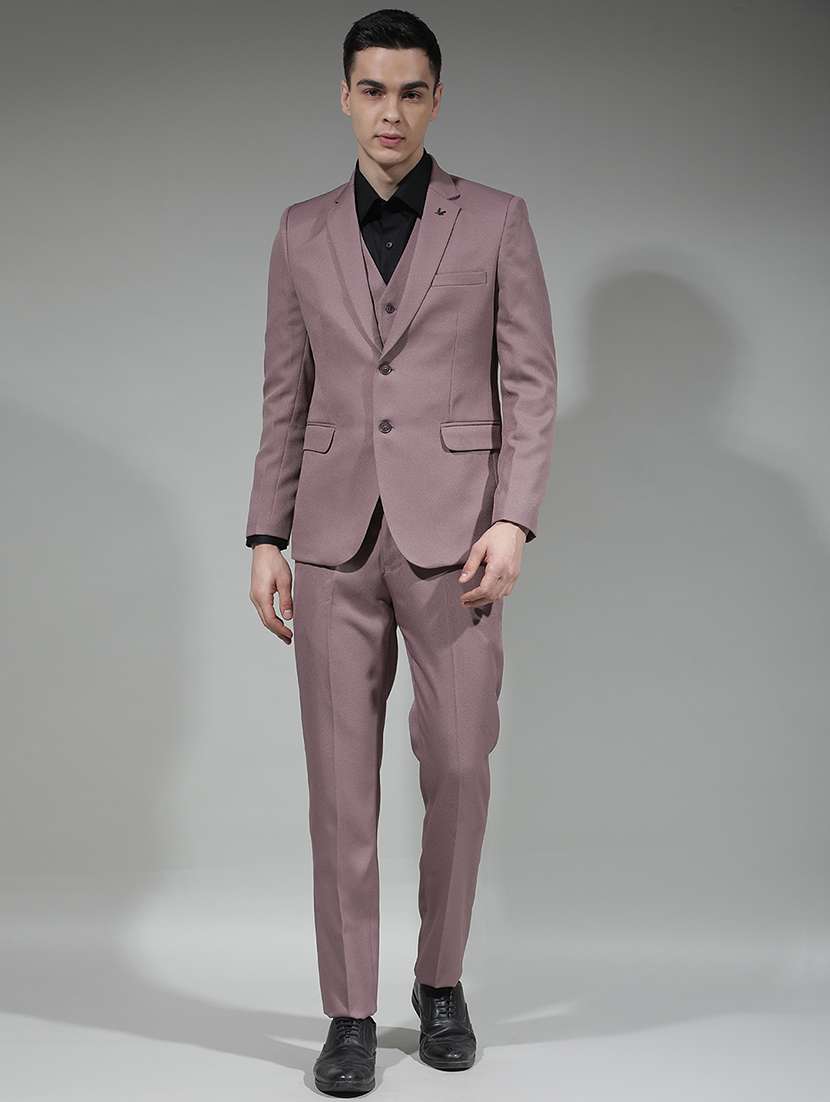 men solid lapel collar 3-piece suit set - 22290482 -  Standard Image - 2