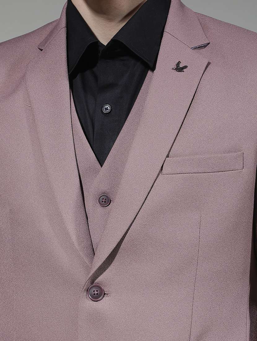 men solid lapel collar 3-piece suit set - 22290482 -  Standard Image - 7