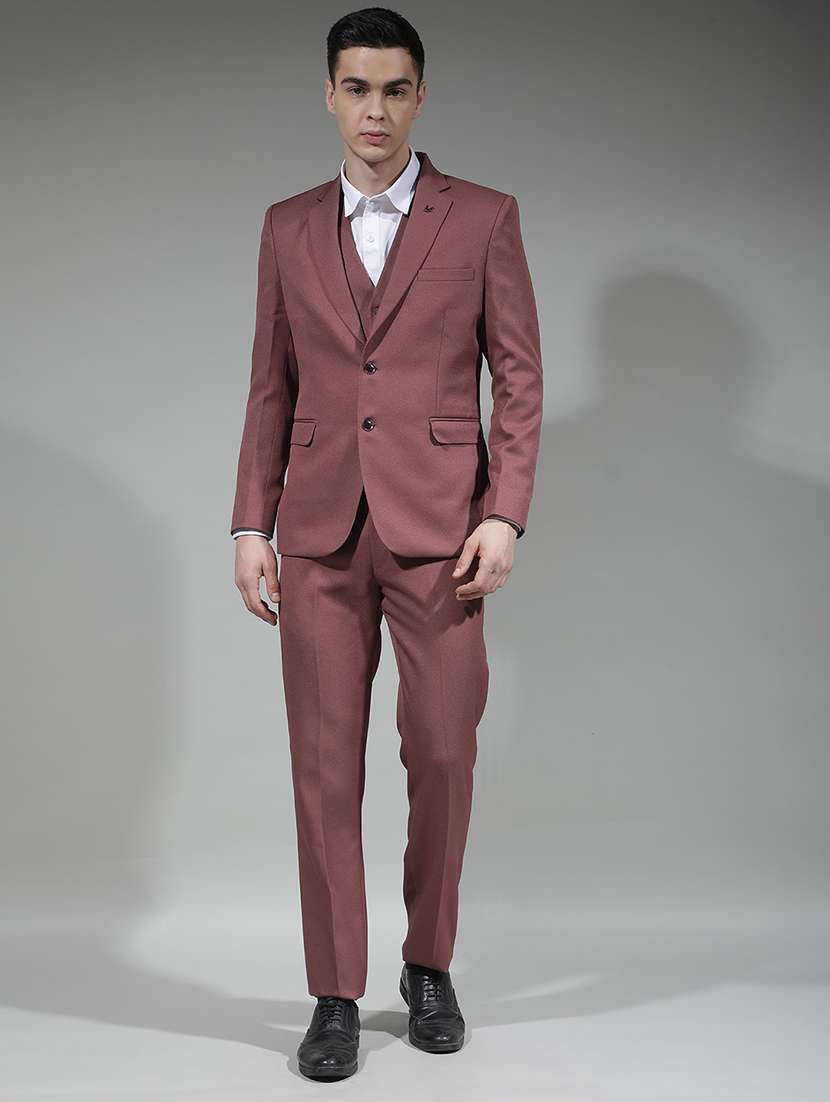men solid lapel collar 3-piece suit set - 22290483 -  Standard Image - 2