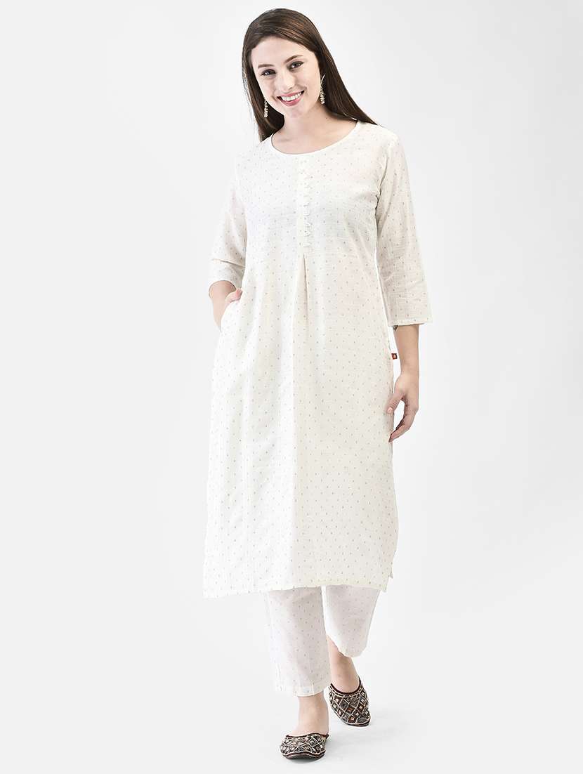 women printed three quarter sleeve straight kurta - 22290505 -  Standard Image - 2