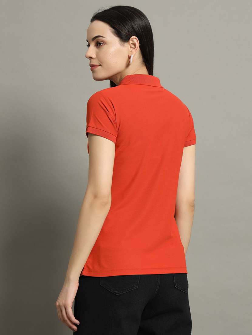 women solid short sleeve polo t-shirt - 22290538 -  Standard Image - 2