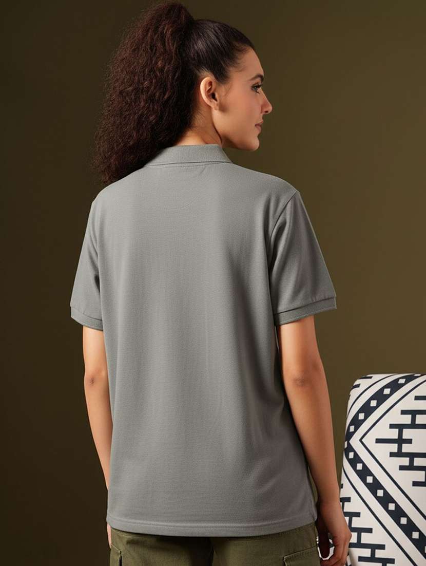 women solid short sleeve oversized polo t-shirt - 22290549 -  Standard Image - 2