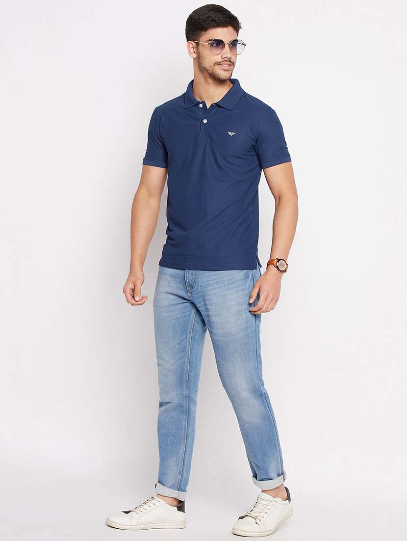 men solid short sleeve polo t-shirt - 22290589 -  Standard Image - 2