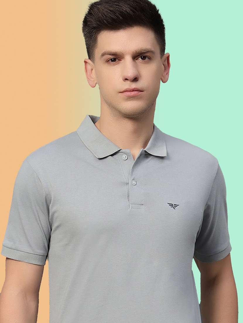 men solid short sleeve polo t-shirt