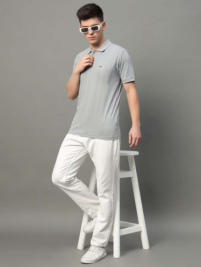 men solid short sleeve polo t-shirt - 22290618 -  Standard Image - 2