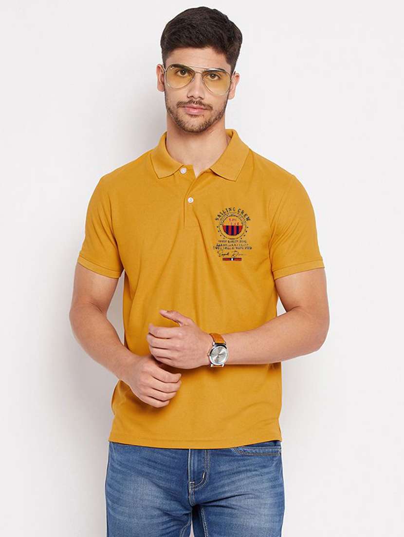 men solid short sleeve polo t-shirt