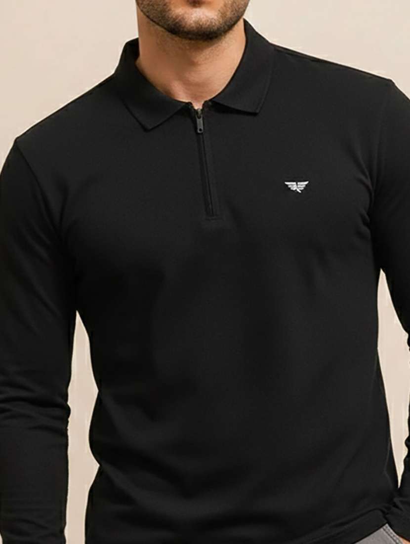 men solid long sleeve polo t-shirt - 22290630 -  Standard Image - 2