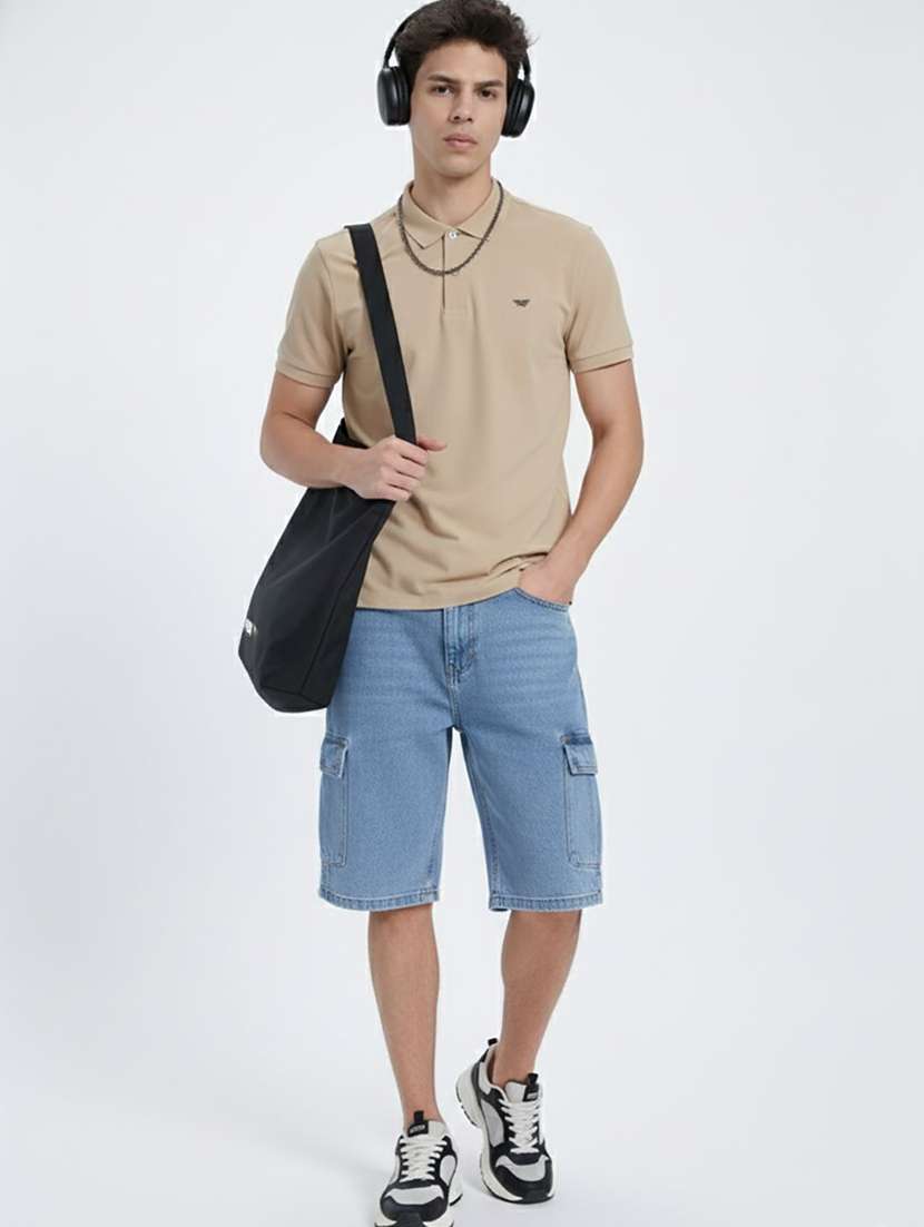 men solid short sleeve polo t-shirt - 22290635 -  Standard Image - 2