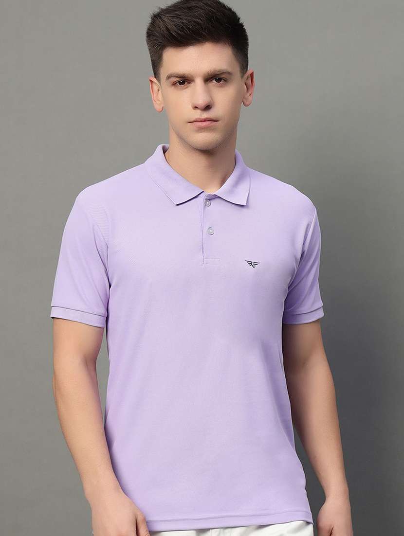 men solid short sleeve polo t-shirt