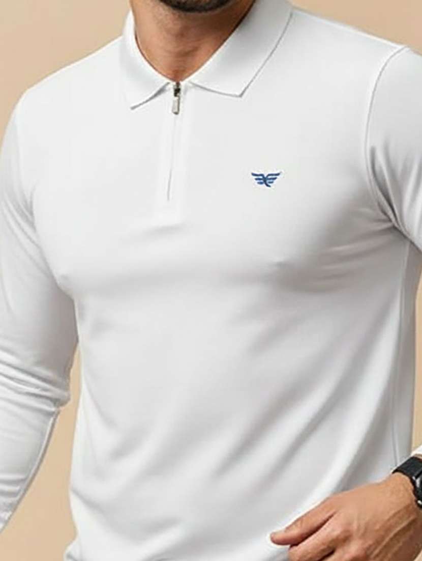 men solid long sleeve polo t-shirt - 22290652 -  Standard Image - 2