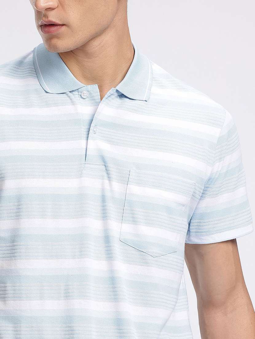 men striped short sleeve regular fit polo t-shirt - 22290655 -  Standard Image - 2