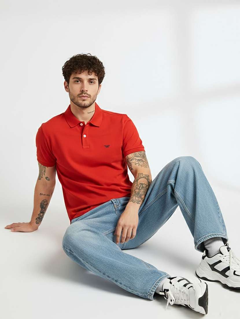 men solid short sleeve polo t-shirt - 22290662 -  Standard Image - 2