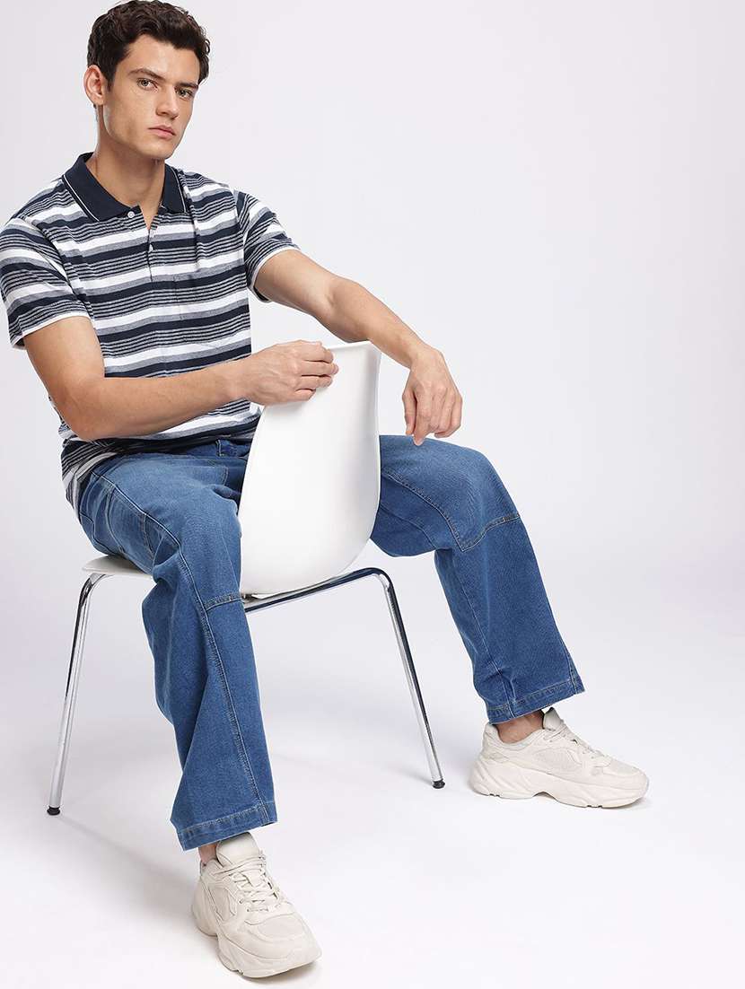 men striped short sleeve regular fit polo t-shirt - 22290663 -  Standard Image - 2