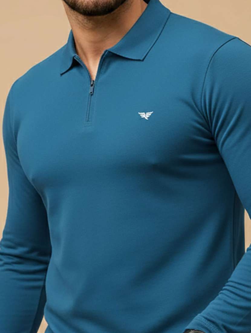men solid long sleeve polo t-shirt - 22290670 -  Standard Image - 2