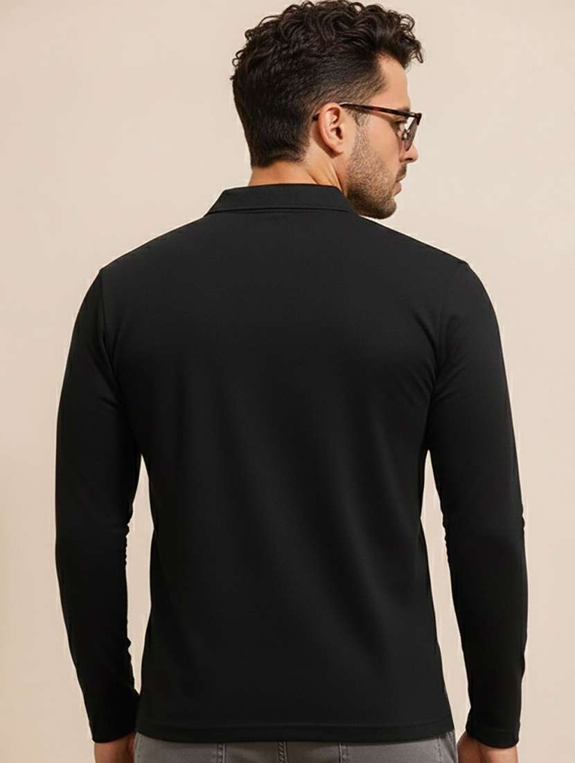 men solid long sleeve polo t-shirt - 22290677 -  Standard Image - 2