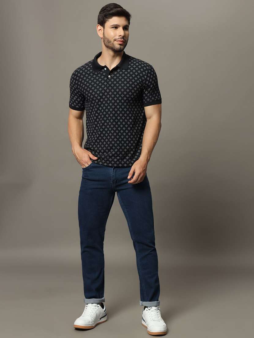 men printed short sleeve polo t-shirt - 22290690 -  Standard Image - 2
