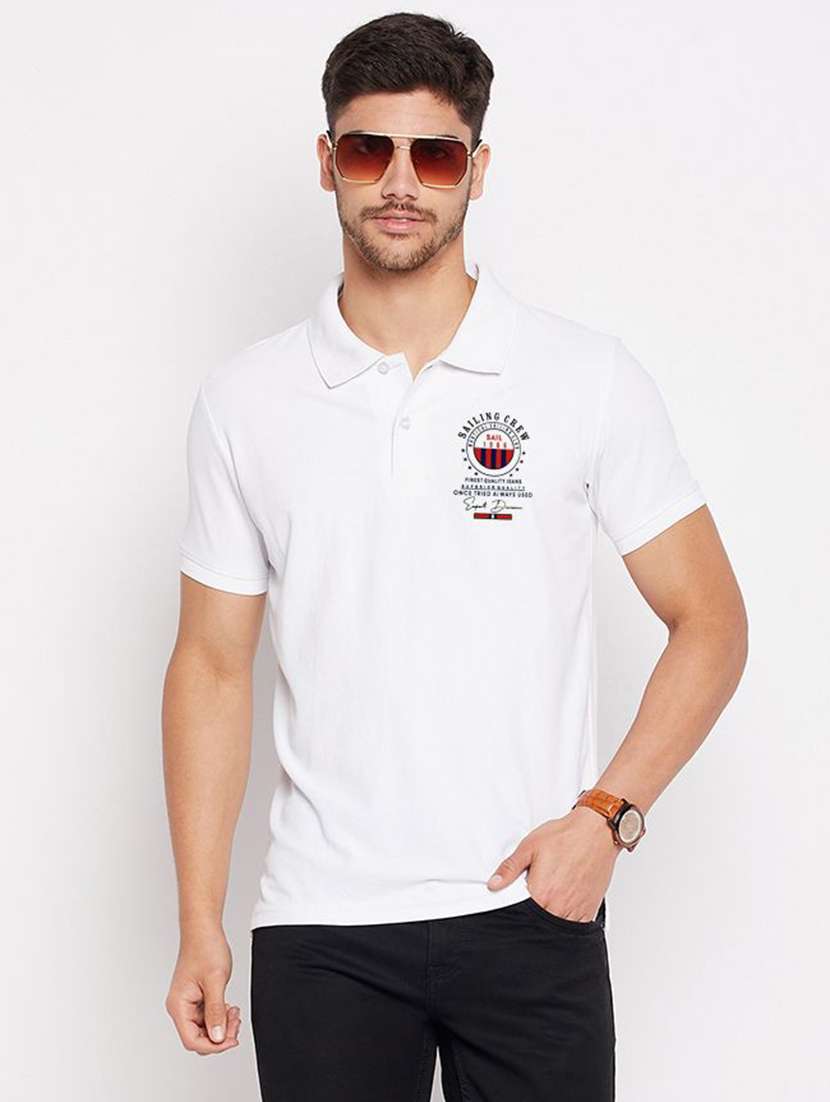 men solid short sleeve polo t-shirt