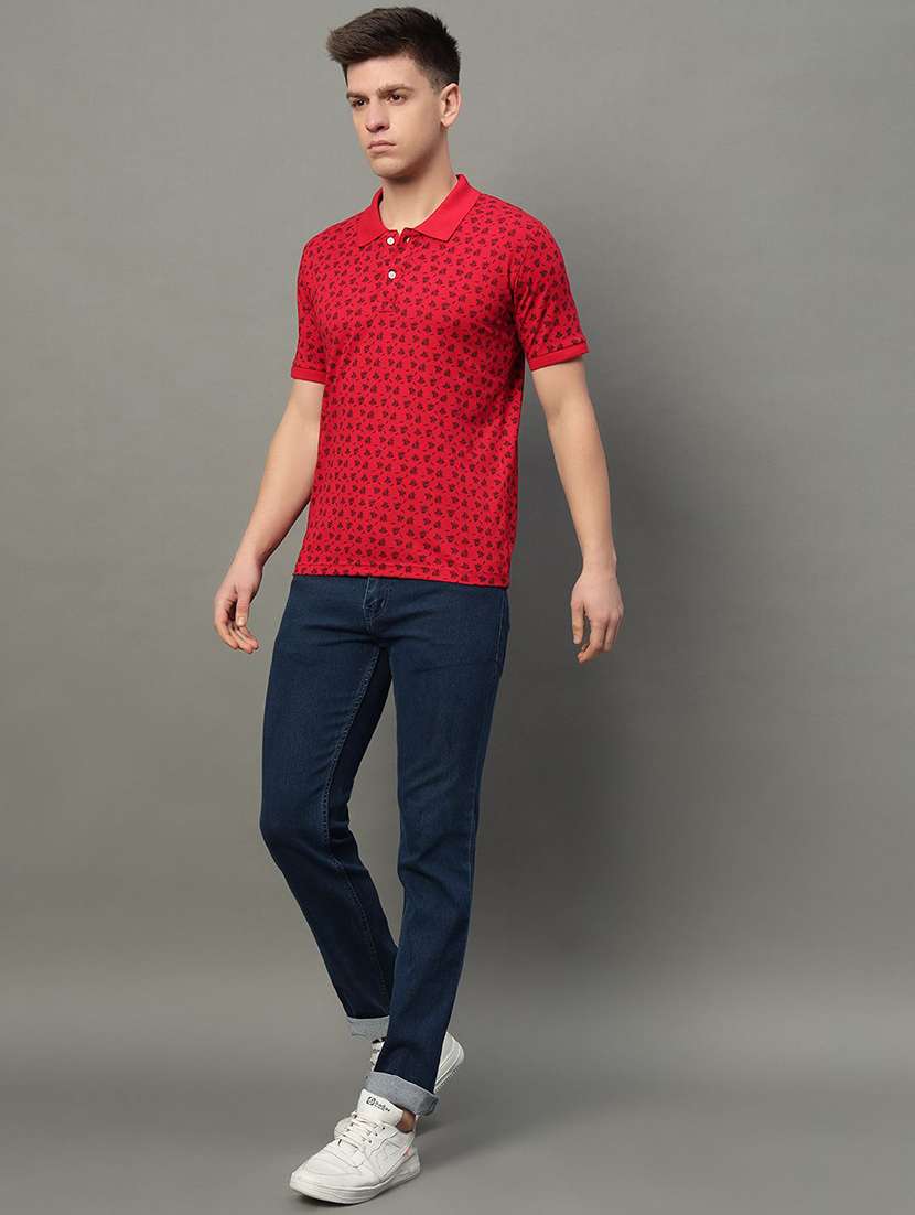 men printed short sleeve polo t-shirt - 22290711 -  Standard Image - 2