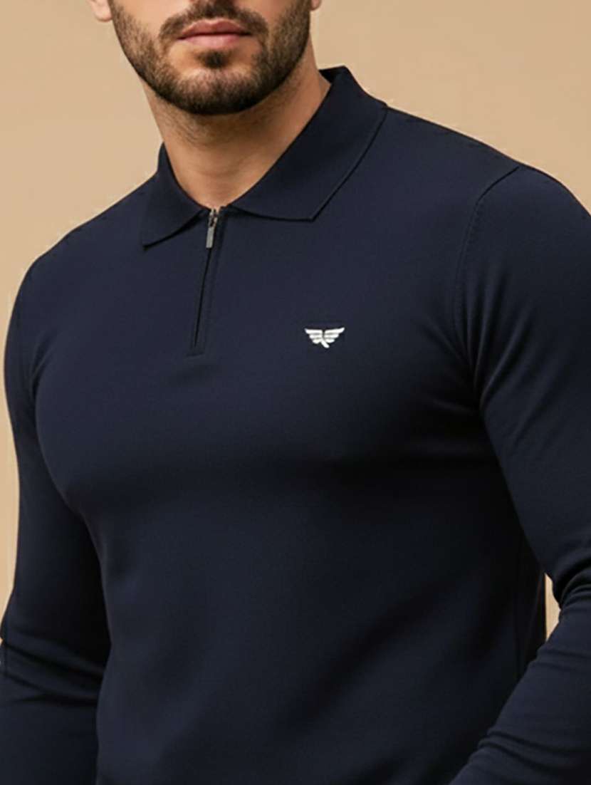 men solid long sleeve polo t-shirt - 22290722 -  Standard Image - 2
