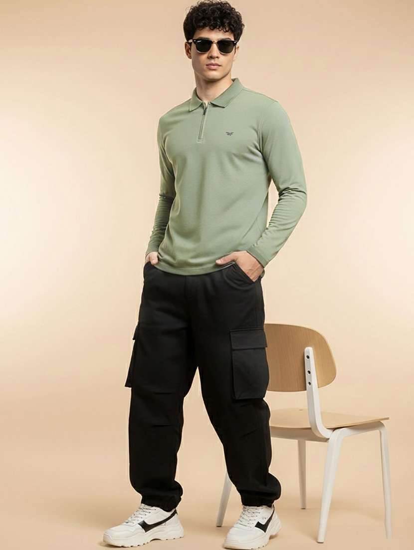 men solid long sleeve polo t-shirt - 22290728 -  Standard Image - 2