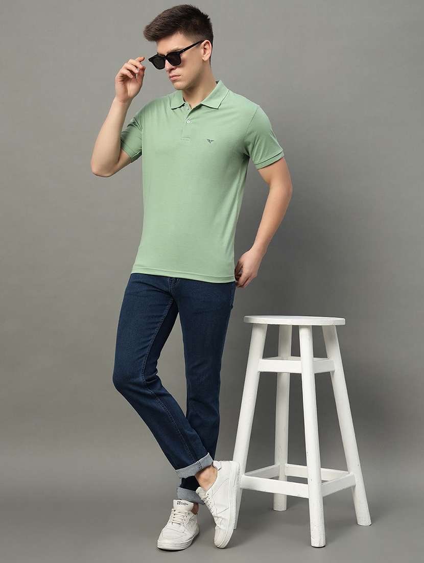 men solid short sleeve polo t-shirt - 22290729 -  Standard Image - 2