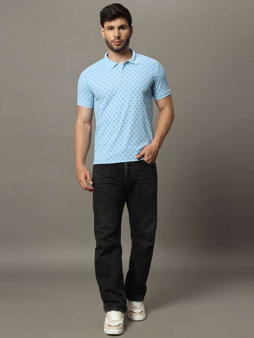 men printed short sleeve polo t-shirt - 22290737 -  Standard Image - 2