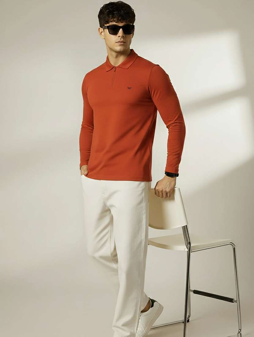 men solid long sleeve polo t-shirt - 22290898 -  Standard Image - 2