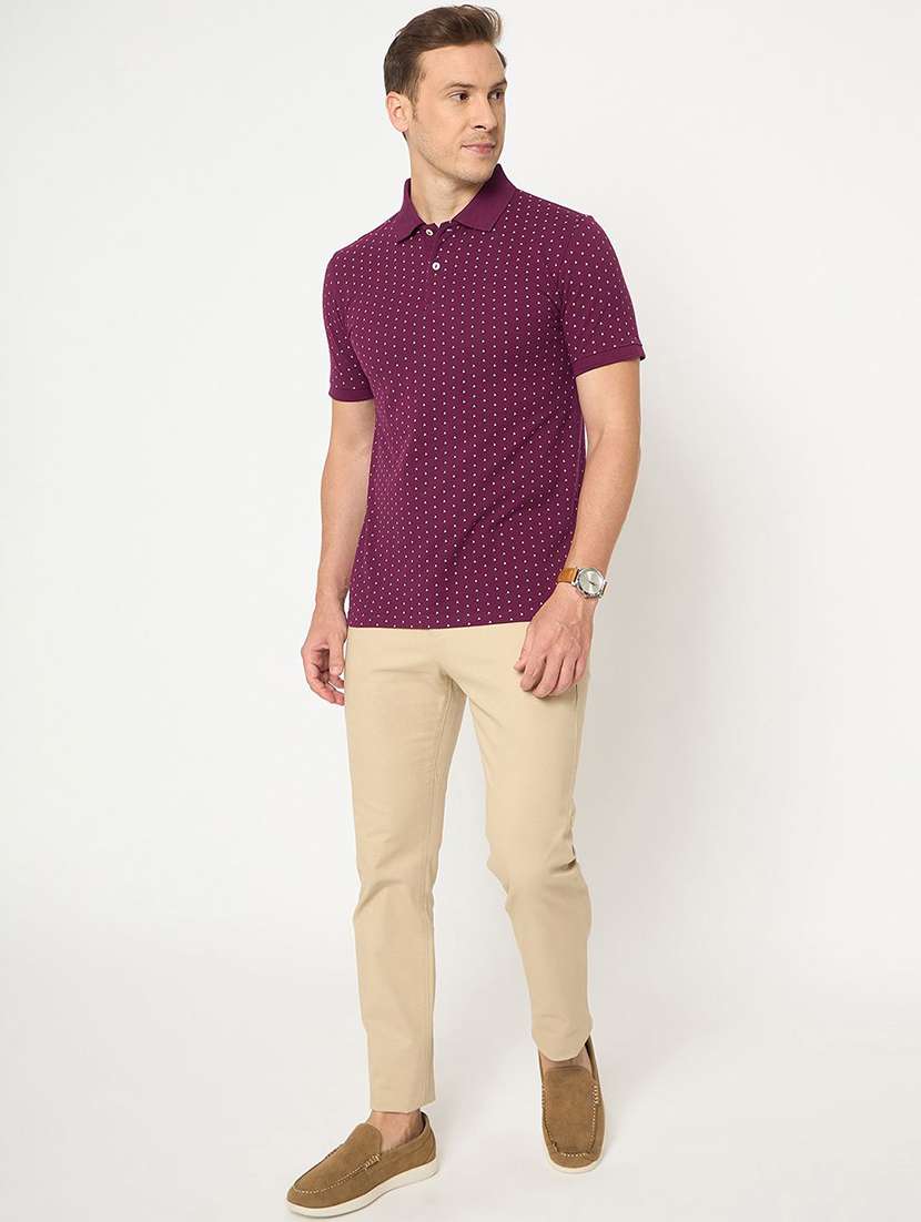 men printed short sleeve regular fit polo t-shirt - 22291215 -  Standard Image - 2