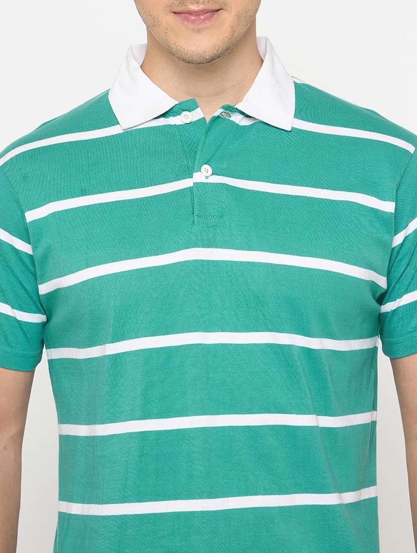 men striped short sleeve regular fit polo t-shirt - 22291223 -  Standard Image - 2