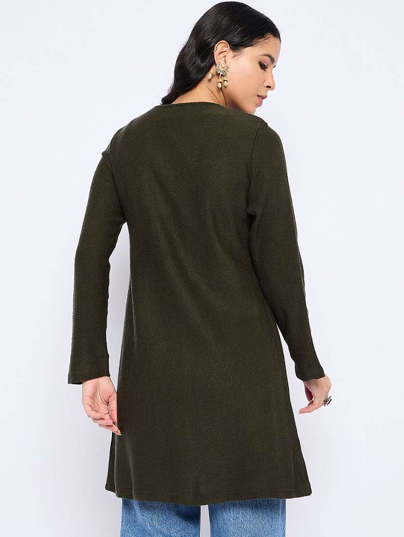 women solid long sleeve woolen shrug - 22291248 -  Standard Image - 2