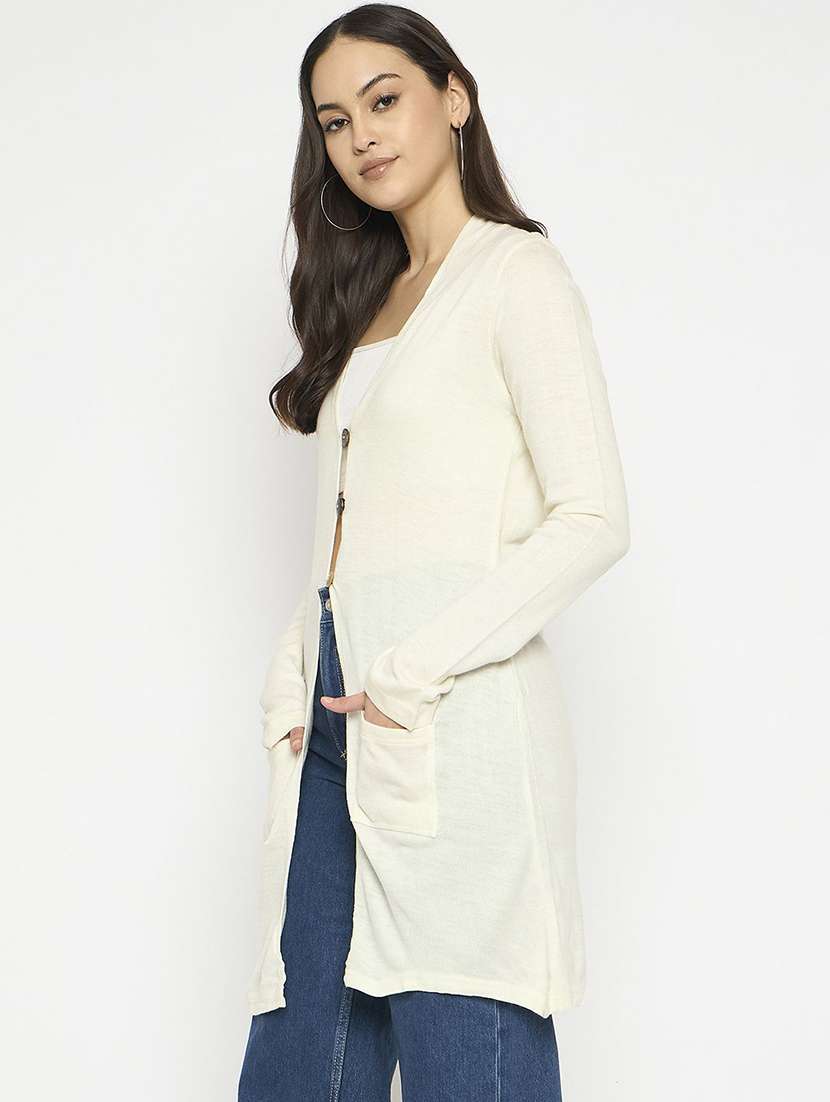 women solid long sleeve woolen shrug - 22291254 -  Standard Image - 2