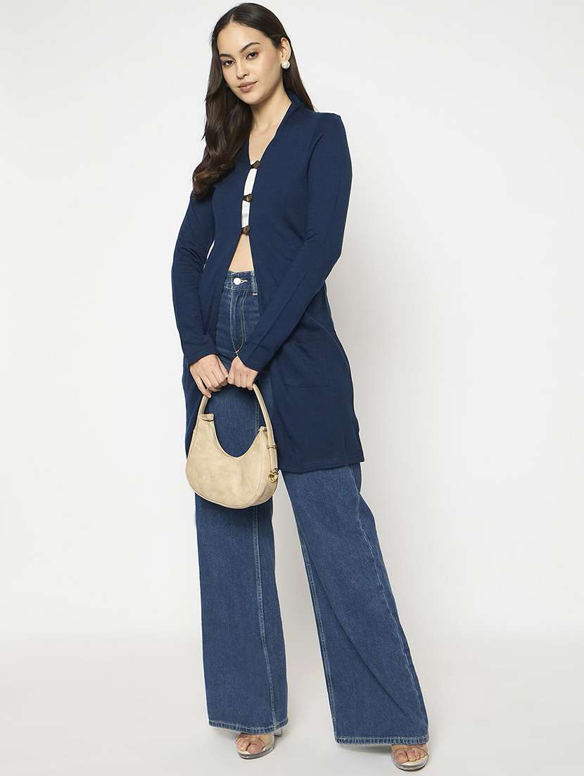 women solid long sleeve woolen shrug - 22291258 -  Standard Image - 2