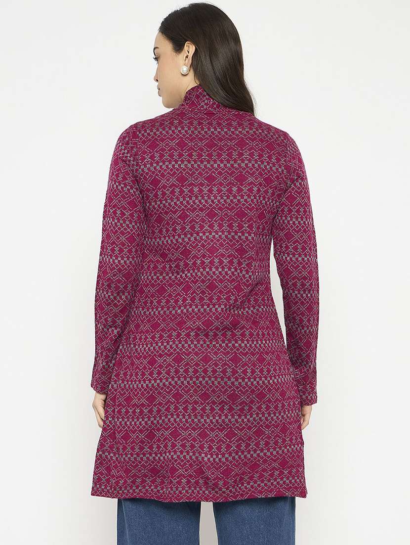 women self designed long sleeve woolen shrug - 22291259 -  Standard Image - 2