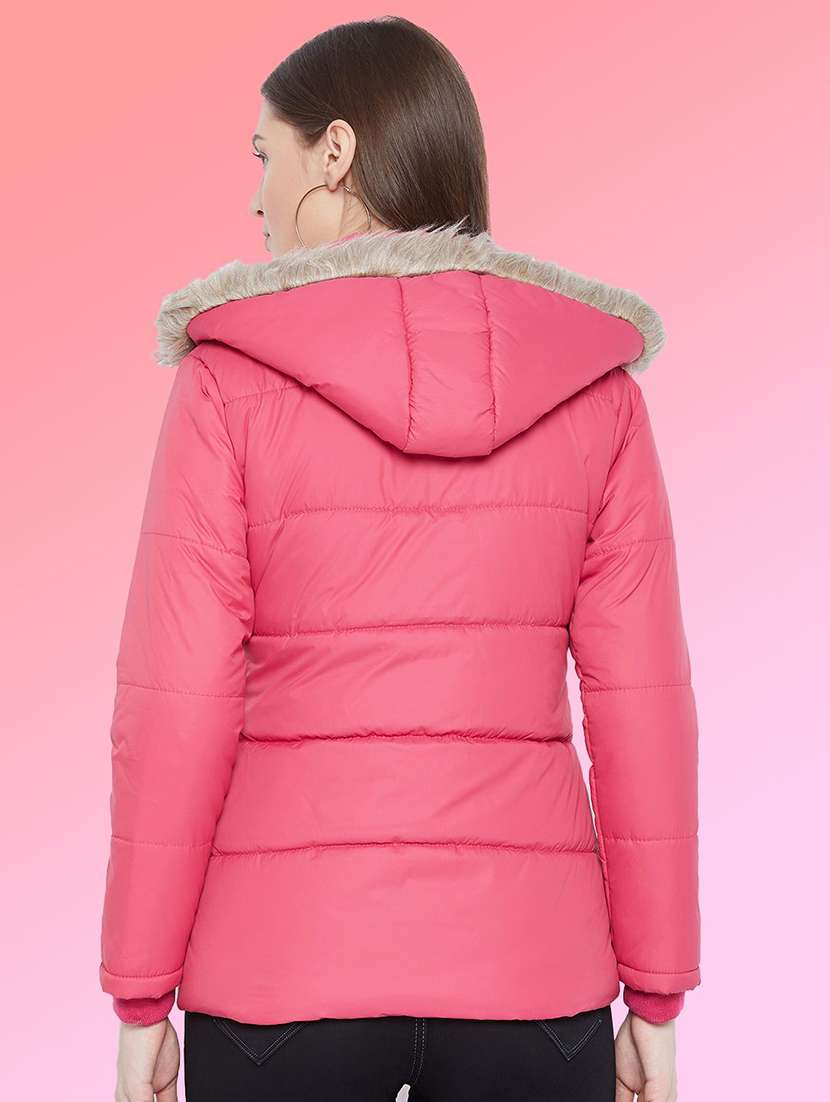 women solid long sleeve hooded quilted jacket - 22291290 -  Standard Image - 2