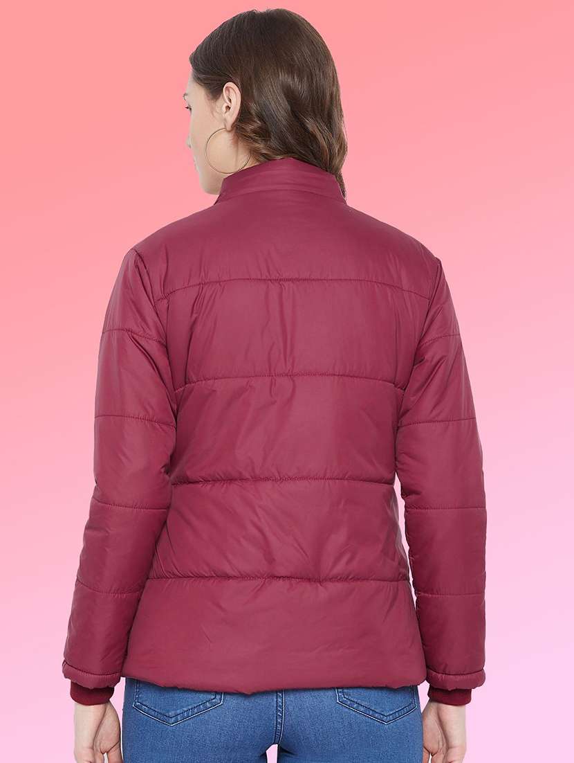 women solid long sleeve hooded quilted jacket - 22291336 -  Standard Image - 2