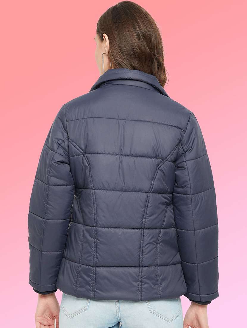 women solid long sleeve quilted jacket - 22291342 -  Standard Image - 2