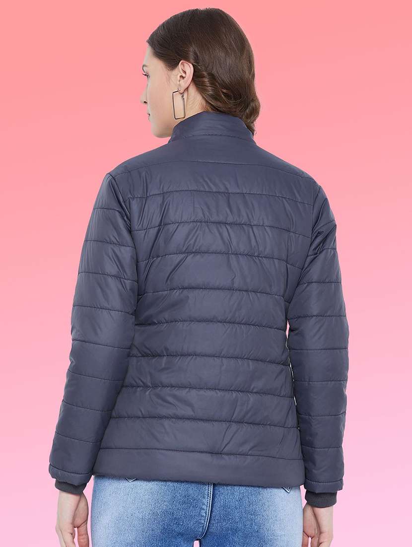 women solid long sleeve hooded quilted jacket - 22291345 -  Standard Image - 2